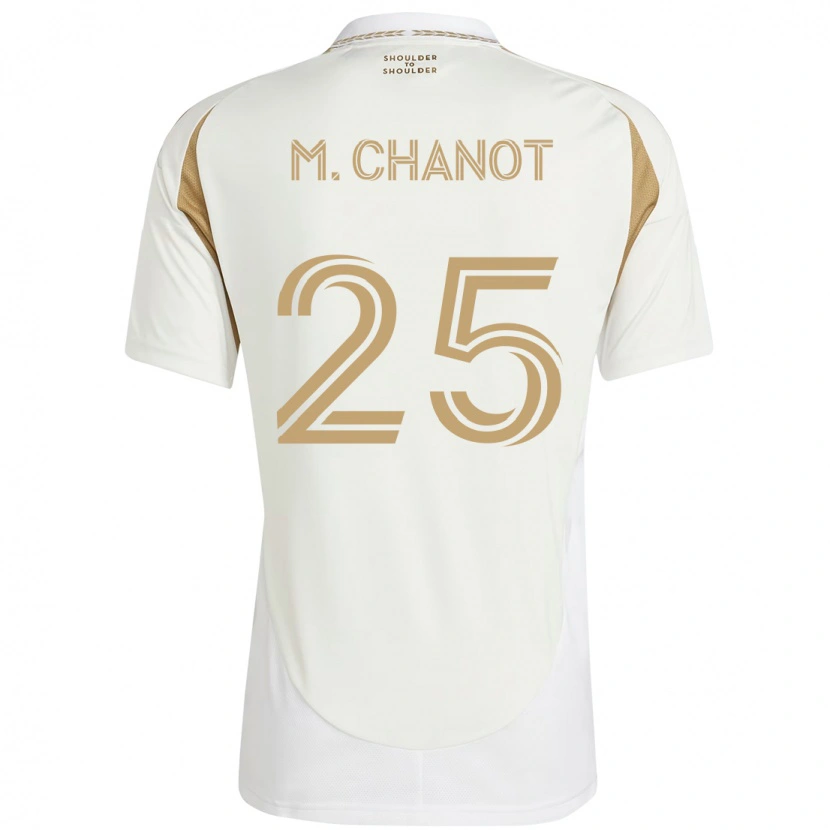 Danxen Mujer Camiseta Maxime Chanot #25 Blanco Marrón 2ª Equipación 2025/26 La Camisa