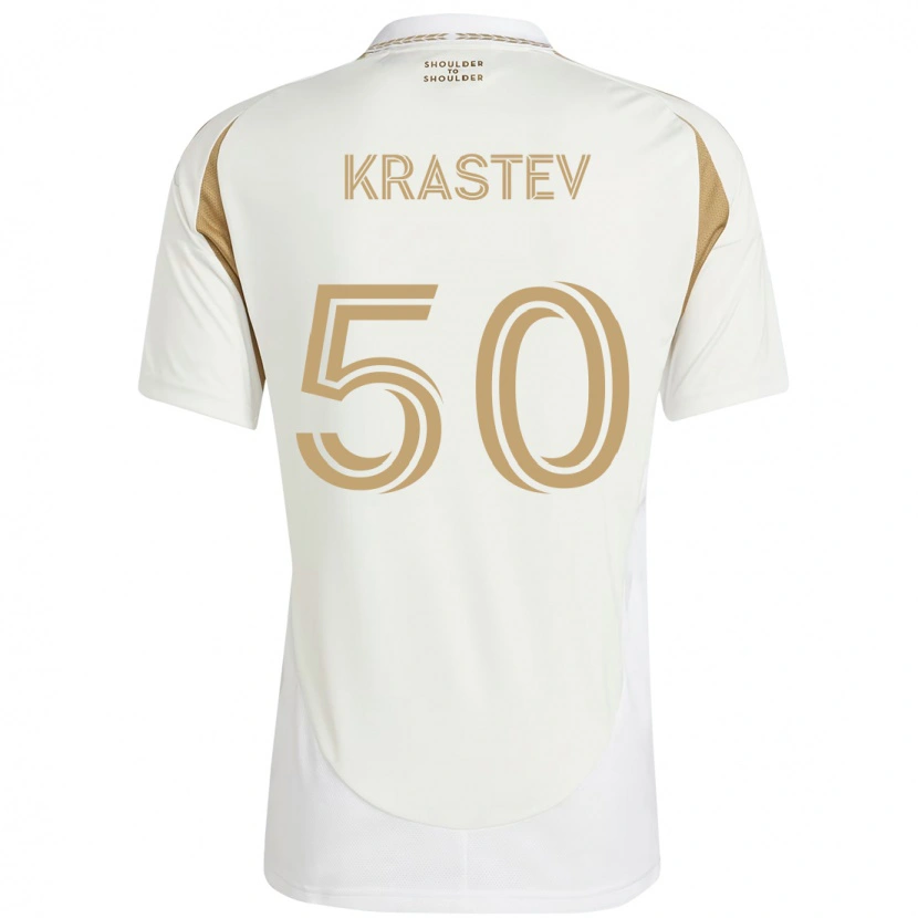 Danxen Mujer Camiseta Filip Krastev #50 Blanco Marrón 2ª Equipación 2025/26 La Camisa