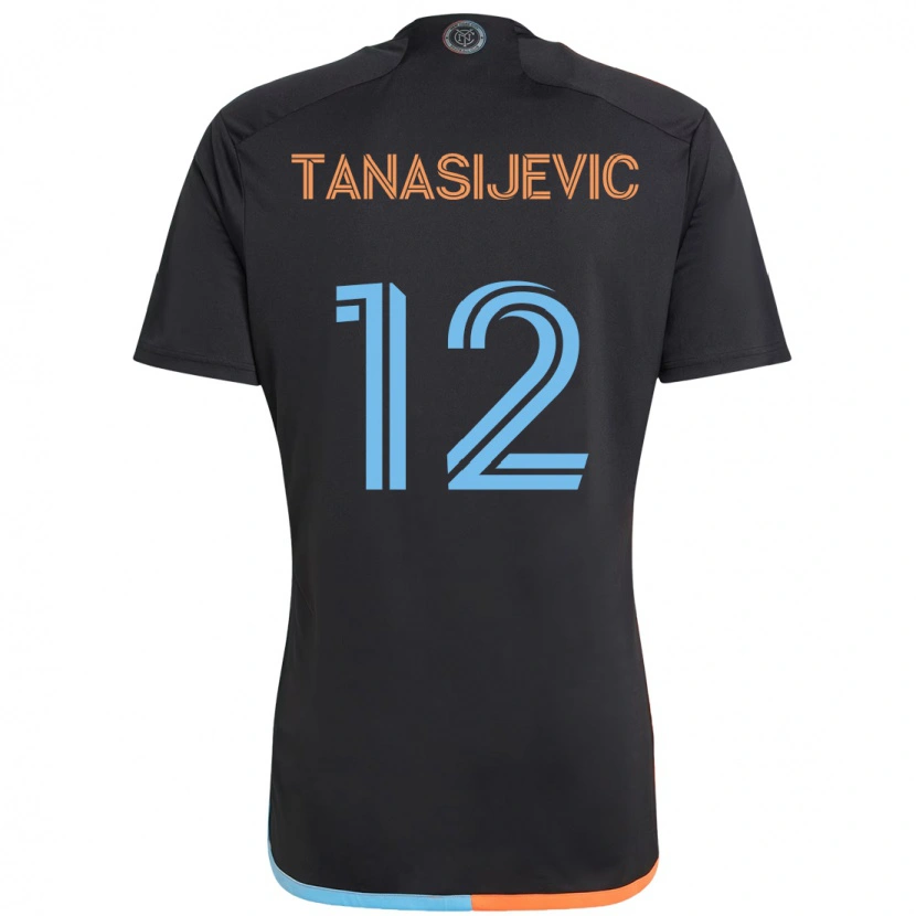 Danxen Mujer Camiseta Strahinja Tanasijević #12 Negro Azul Naranja 2ª Equipación 2025/26 La Camisa