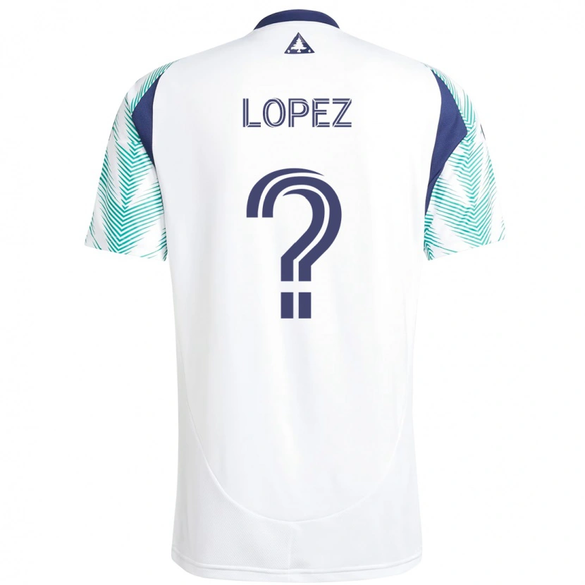 Danxen Mujer Camiseta Darwin Lopez #0 Blanco Azul 2ª Equipación 2025/26 La Camisa