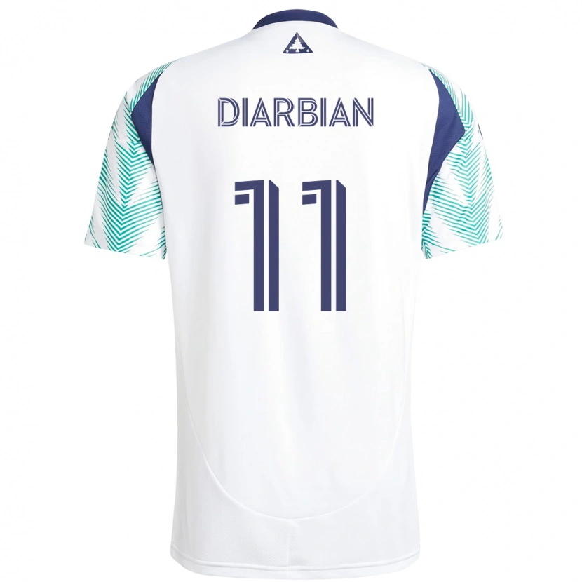 Danxen Mujer Camiseta Gevork Diarbian #11 Blanco Azul 2ª Equipación 2025/26 La Camisa