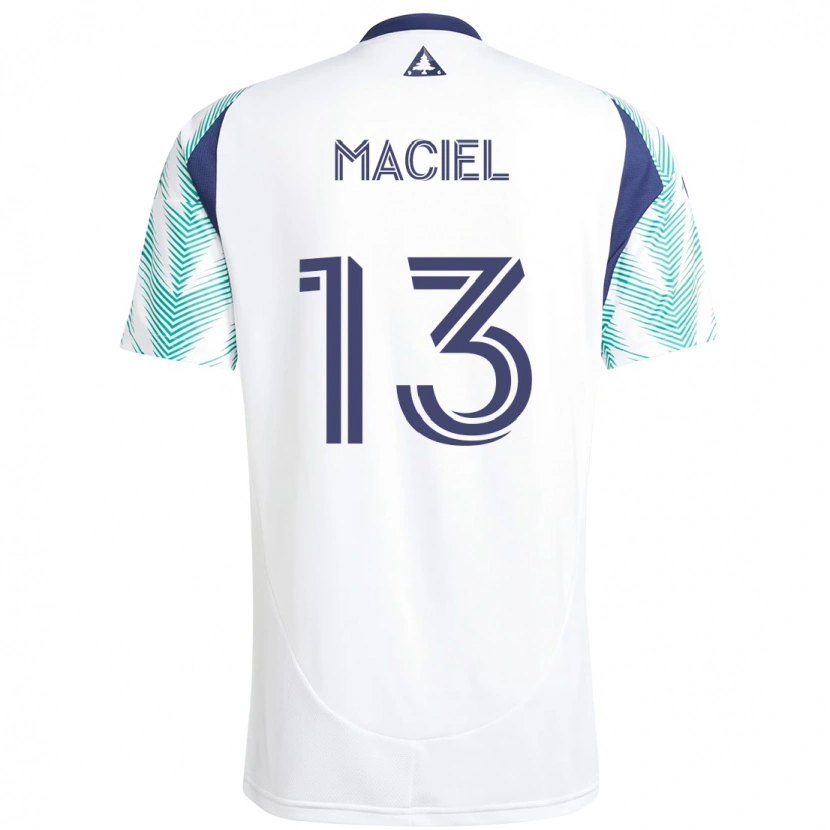Danxen Mujer Camiseta Maciel #13 Blanco Azul 2ª Equipación 2025/26 La Camisa