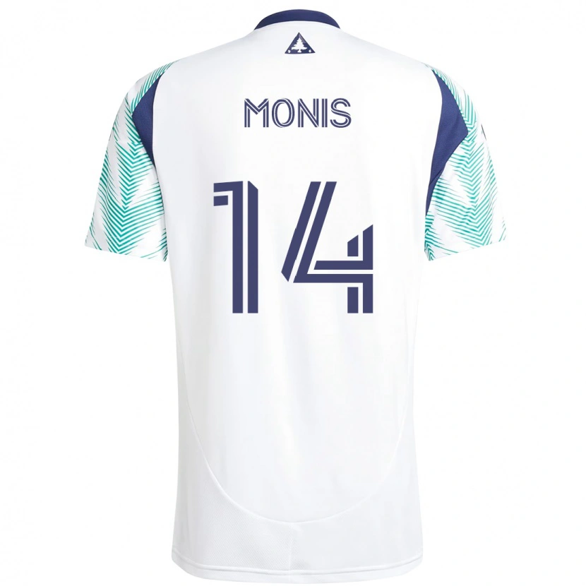 Danxen Mujer Camiseta Alex Monis #14 Blanco Azul 2ª Equipación 2025/26 La Camisa