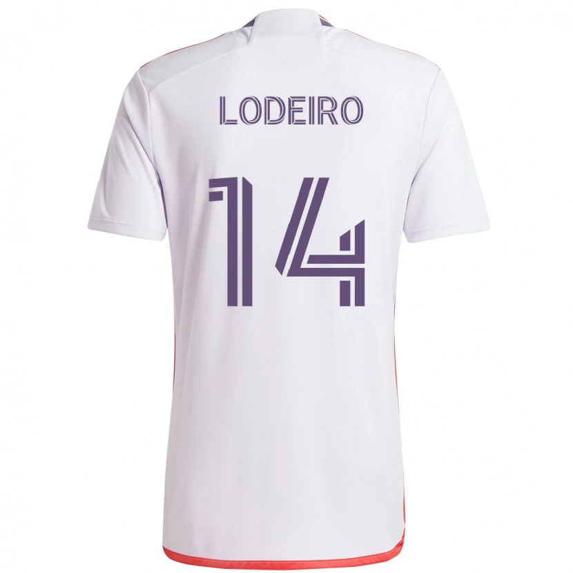 Danxen Mujer Camiseta Nicolás Lodeiro #14 Morado Blanco 2ª Equipación 2025/26 La Camisa