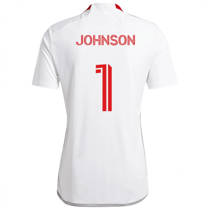 Danxen Mujer Camiseta Sean Johnson #1 Blanco Rojo 2ª Equipación 2025/26 La Camisa