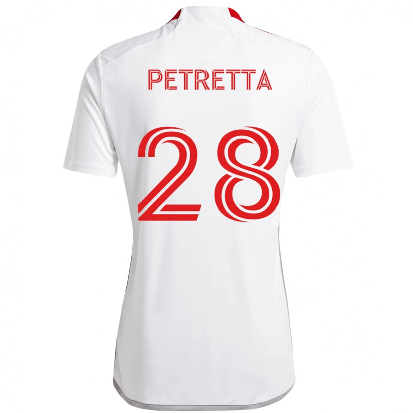 Danxen Mujer Camiseta Raoul Petretta #28 Rojo Blanco 2ª Equipación 2025/26 La Camisa