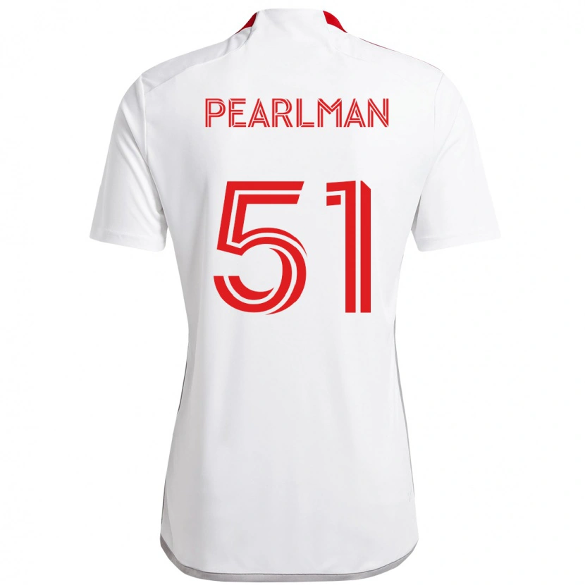 Danxen Mujer Camiseta Adam Pearlman #51 Rojo Blanco 2ª Equipación 2025/26 La Camisa