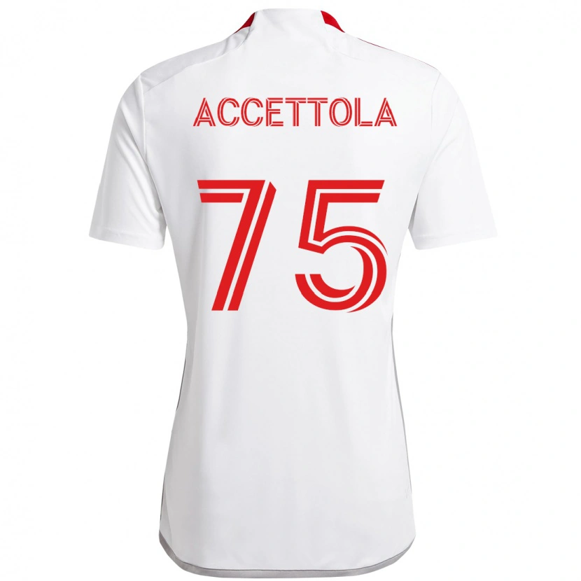 Danxen Mujer Camiseta Luca Accettola #75 Rojo Blanco 2ª Equipación 2025/26 La Camisa