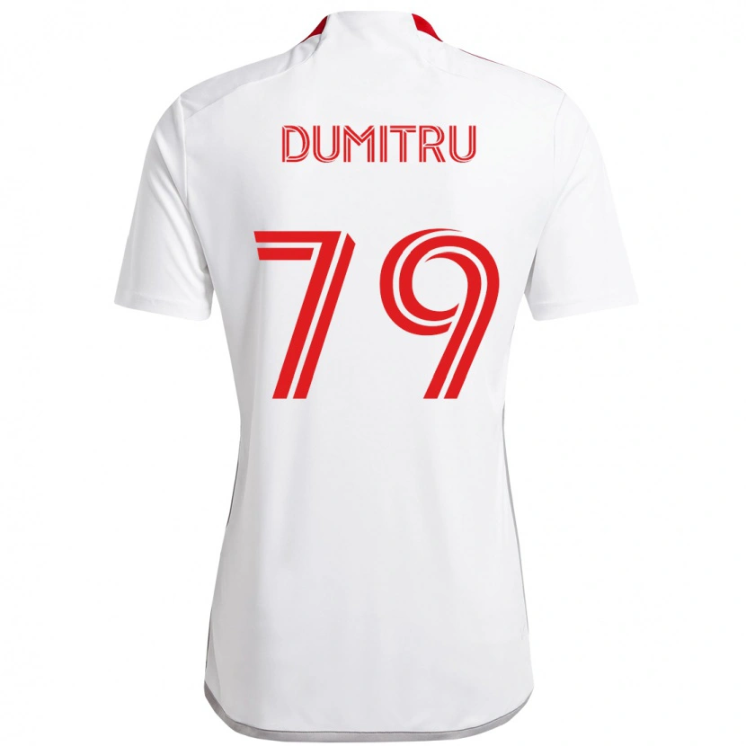 Danxen Mujer Camiseta Andrei Dumitru #79 Rojo Blanco 2ª Equipación 2025/26 La Camisa