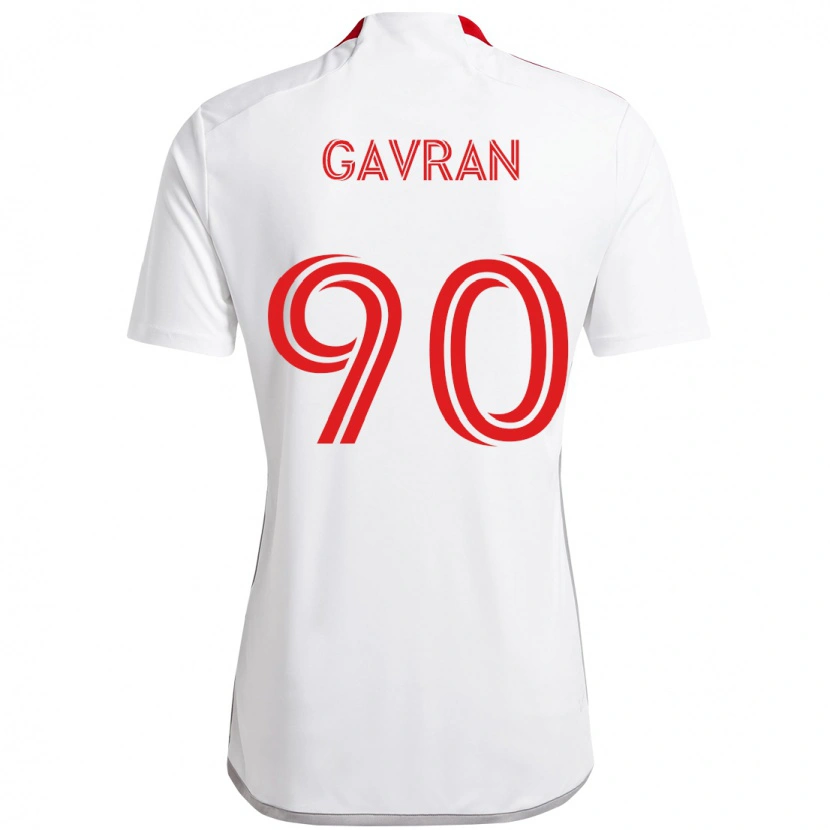 Danxen Mujer Camiseta Luka Gavran #90 Rojo Blanco 2ª Equipación 2025/26 La Camisa