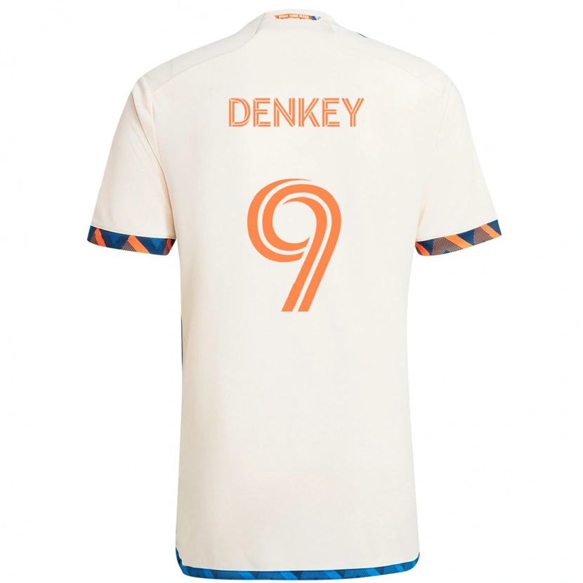 Danxen Mujer Camiseta Kévin Denkey #9 Azul Oscuro Naranja 2ª Equipación 2025/26 La Camisa
