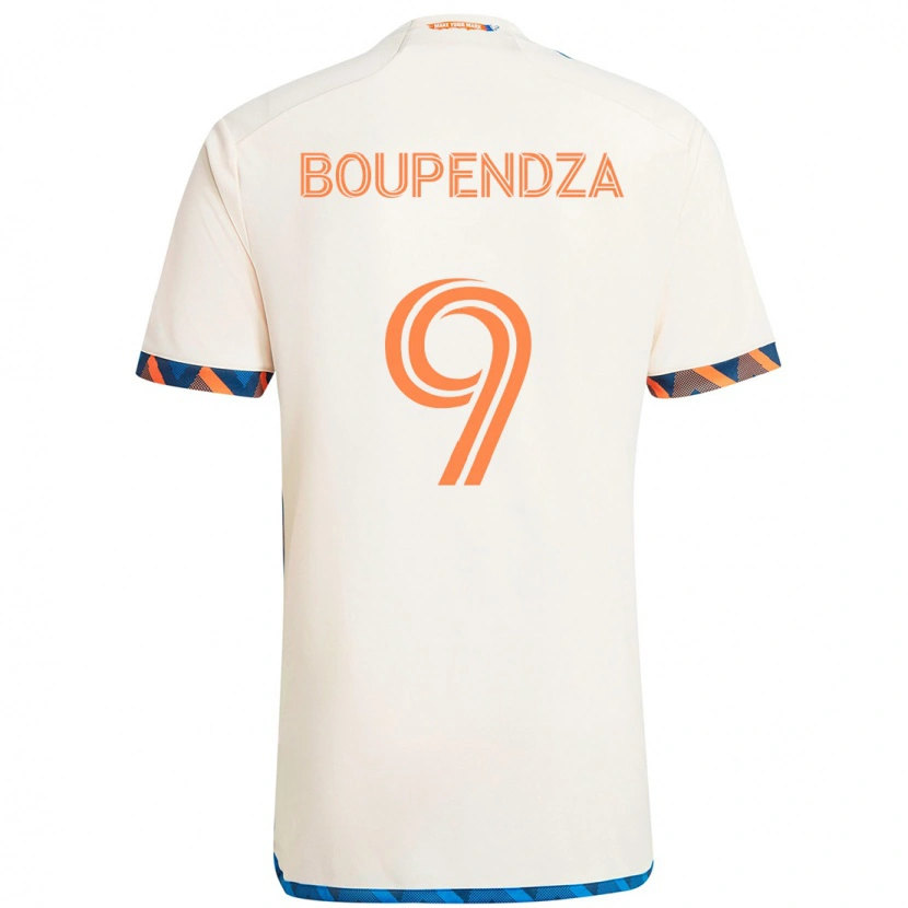 Danxen Mujer Camiseta Aaron Boupendza #9 Azul Oscuro Naranja 2ª Equipación 2025/26 La Camisa