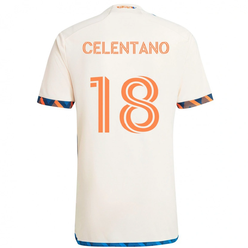 Danxen Mujer Camiseta Roman Celentano #18 Azul Oscuro Naranja 2ª Equipación 2025/26 La Camisa
