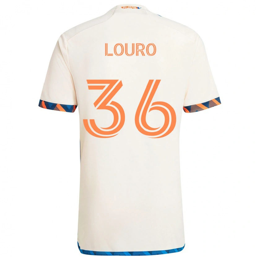 Danxen Mujer Camiseta Evan Louro #36 Blanco Azul Naranja 2ª Equipación 2025/26 La Camisa