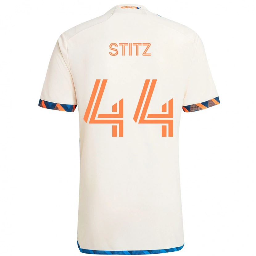 Danxen Mujer Camiseta Ben Stitz #44 Azul Oscuro Naranja 2ª Equipación 2025/26 La Camisa
