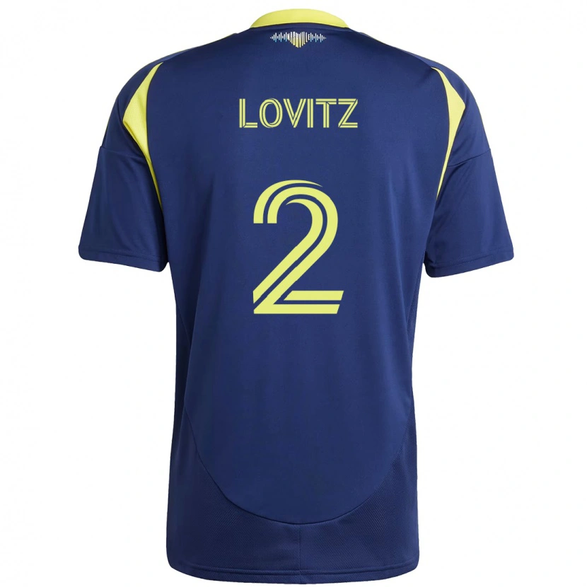 Danxen Mujer Camiseta Daniel Lovitz #2 Amarillo Azul Marino 2ª Equipación 2025/26 La Camisa