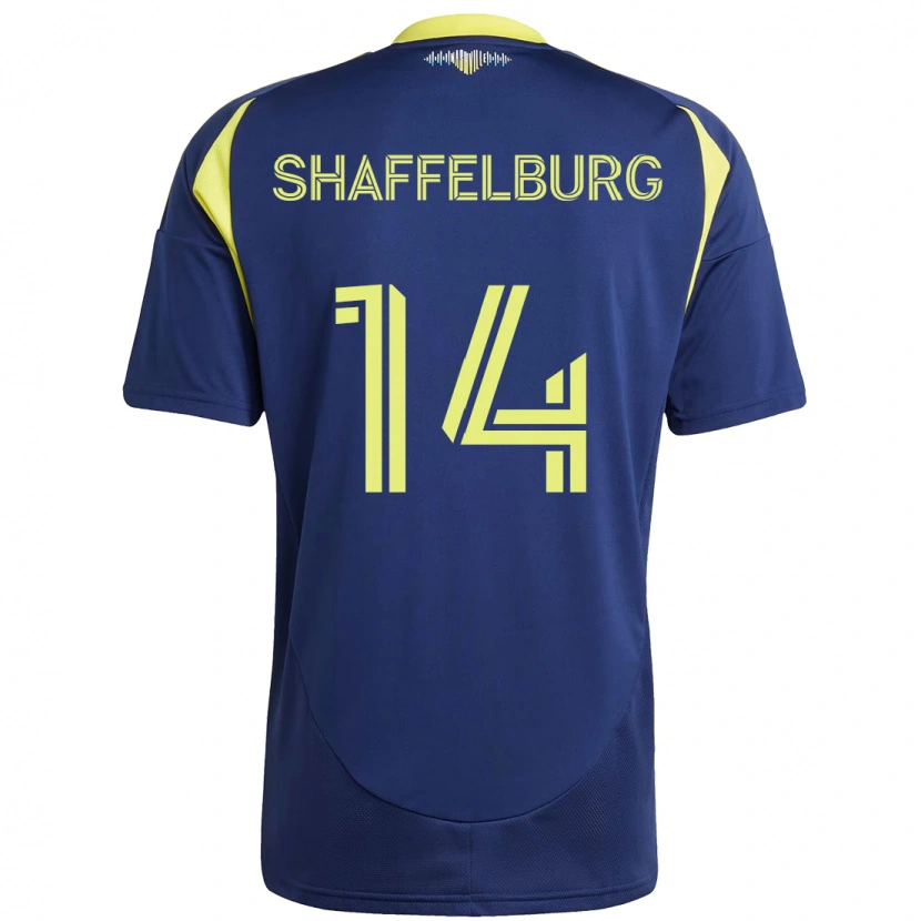 Danxen Mujer Camiseta Jacob Shaffelburg #14 Amarillo Azul Marino 2ª Equipación 2025/26 La Camisa