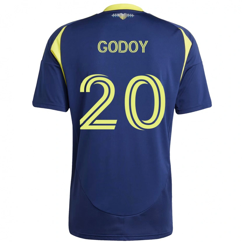 Danxen Mujer Camiseta Aníbal Godoy #20 Amarillo Azul Marino 2ª Equipación 2025/26 La Camisa
