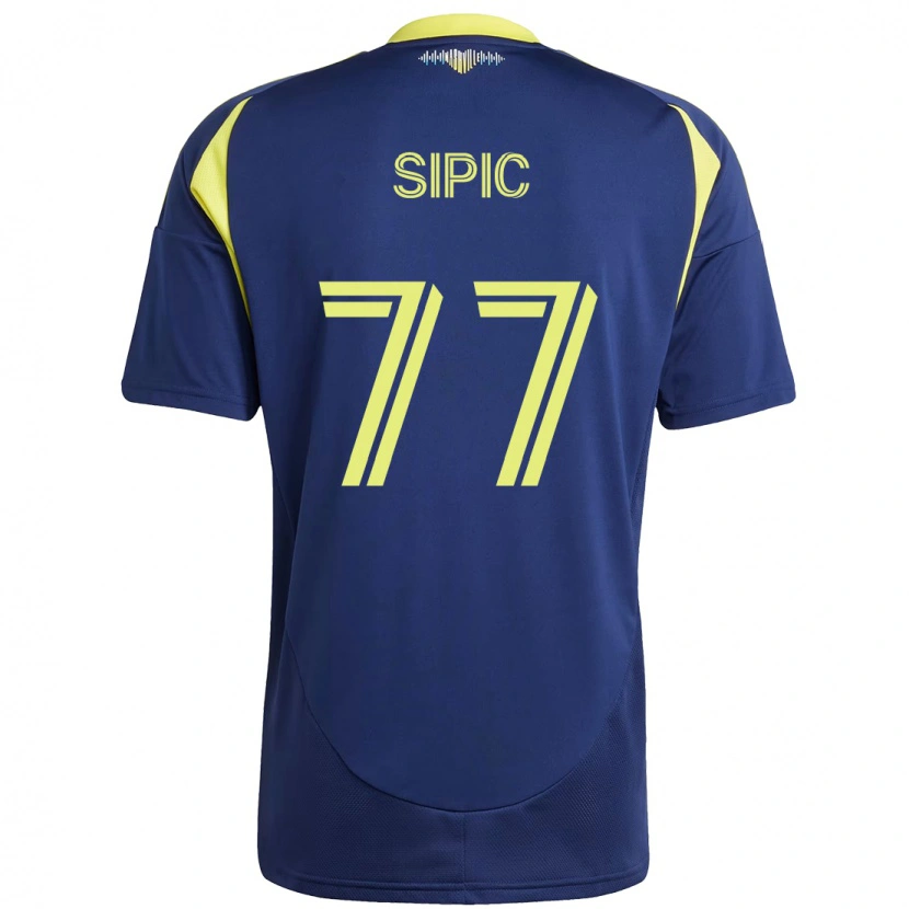 Danxen Mujer Camiseta Adem Sipić #77 Amarillo Azul Marino 2ª Equipación 2025/26 La Camisa