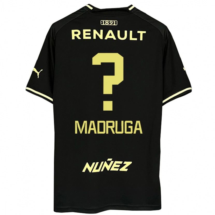 Danxen Mujer Camiseta Andrés Madruga #0 Amarillo Negro 2ª Equipación 2025/26 La Camisa