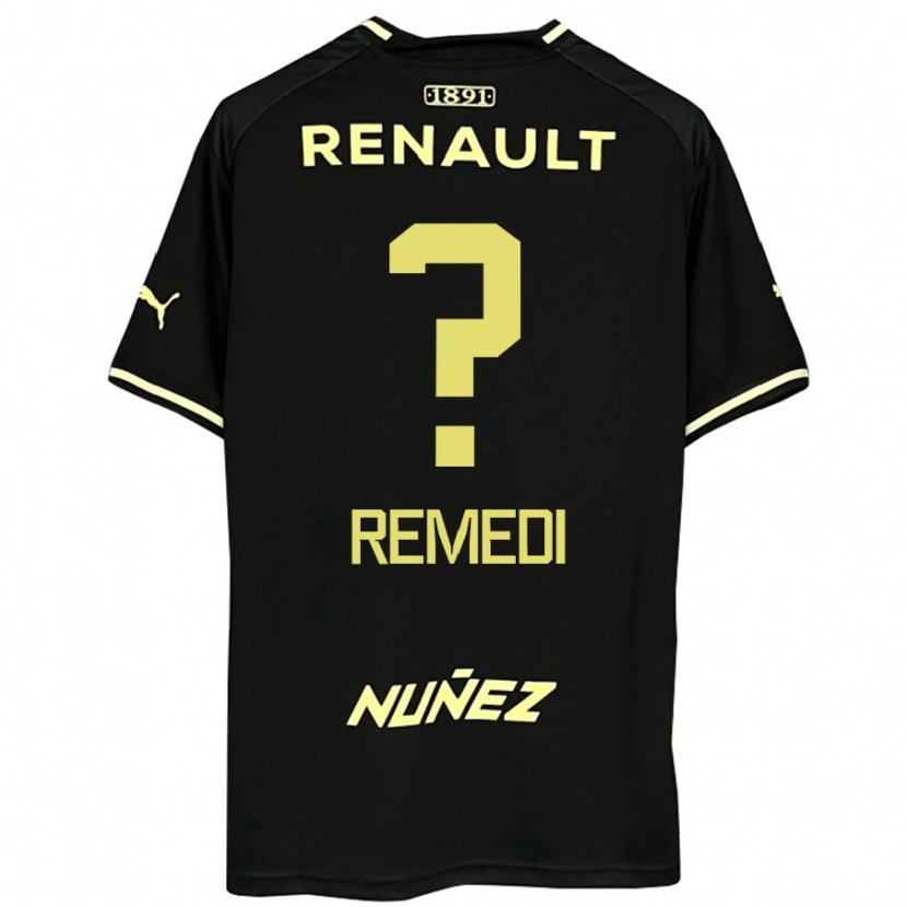 Danxen Mujer Camiseta Eric Remedi #0 Amarillo Negro 2ª Equipación 2025/26 La Camisa