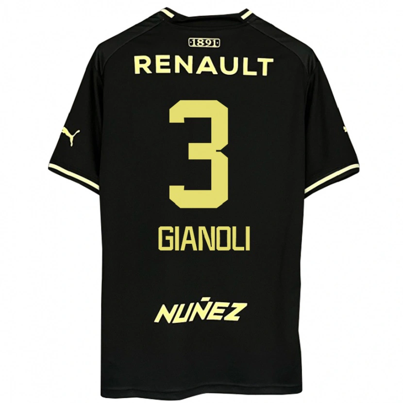 Danxen Mujer Camiseta Martín Gianoli #3 Amarillo Negro 2ª Equipación 2025/26 La Camisa