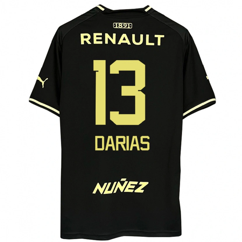 Danxen Mujer Camiseta Eduardo Darias #13 Amarillo Negro 2ª Equipación 2025/26 La Camisa