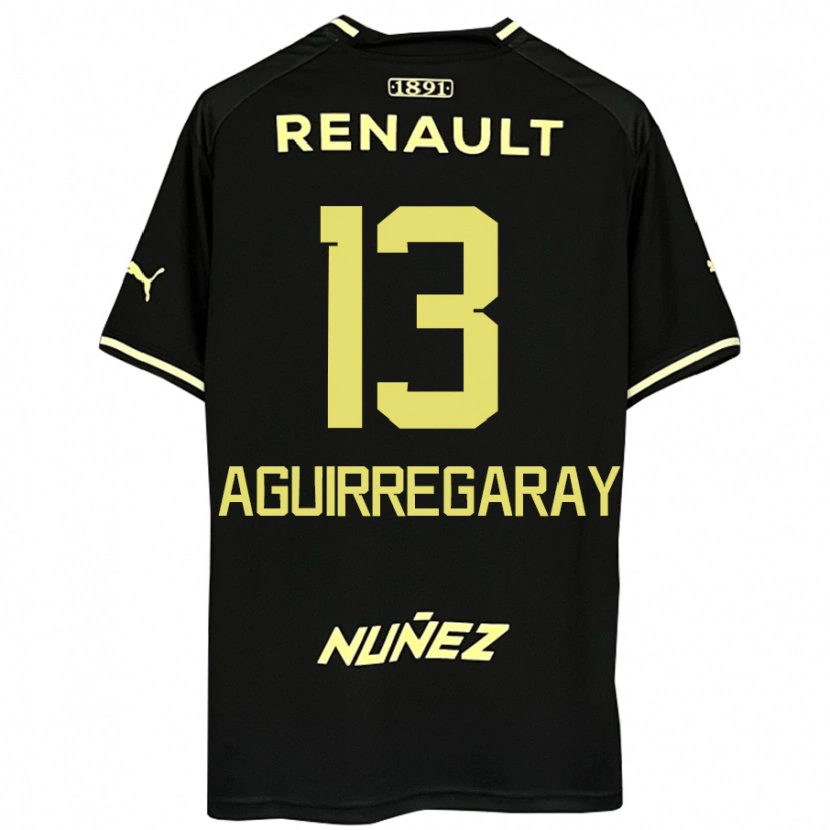 Danxen Mujer Camiseta Matías Aguirregaray #13 Amarillo Negro 2ª Equipación 2025/26 La Camisa