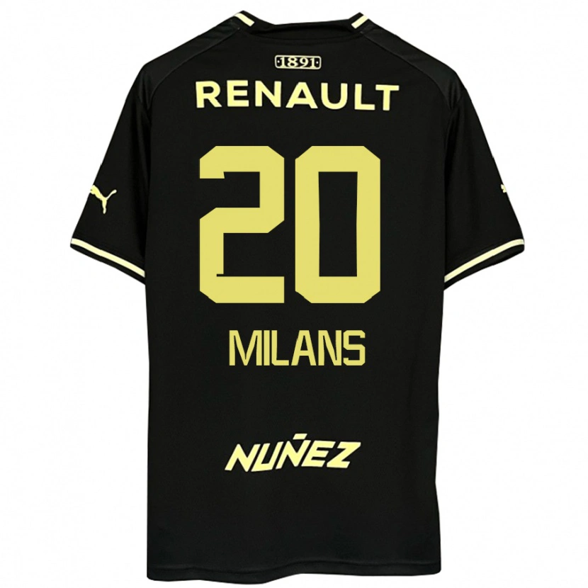 Danxen Mujer Camiseta Pedro Milans #20 Amarillo Negro 2ª Equipación 2025/26 La Camisa