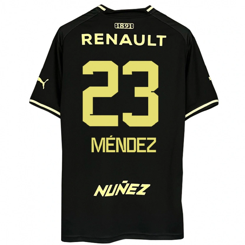 Danxen Mujer Camiseta Javier Méndez #23 Amarillo Negro 2ª Equipación 2025/26 La Camisa