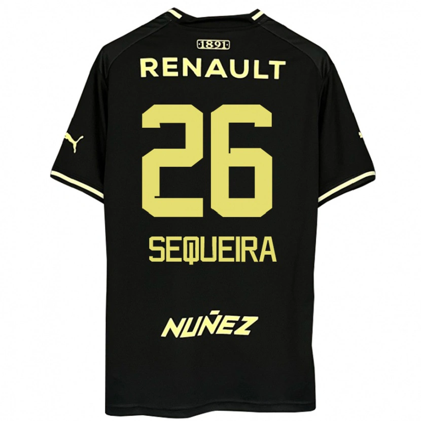 Danxen Mujer Camiseta Leonardo Sequeira #26 Amarillo Negro 2ª Equipación 2025/26 La Camisa