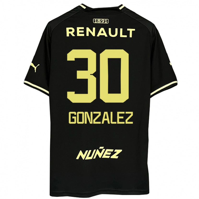 Danxen Mujer Camiseta Ángel González #30 Amarillo Negro 2ª Equipación 2025/26 La Camisa