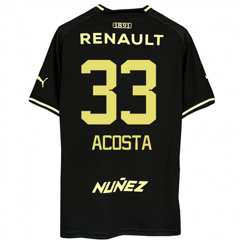 Danxen Mujer Camiseta Nahuel Acosta #33 Amarillo Negro 2ª Equipación 2025/26 La Camisa