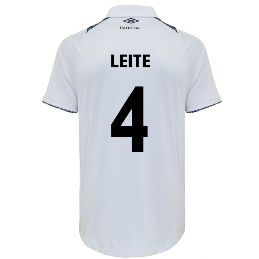 Danxen Mujer Camiseta Paulo Henrique Leite #4 Blanco Azul 2ª Equipación 2025/26 La Camisa