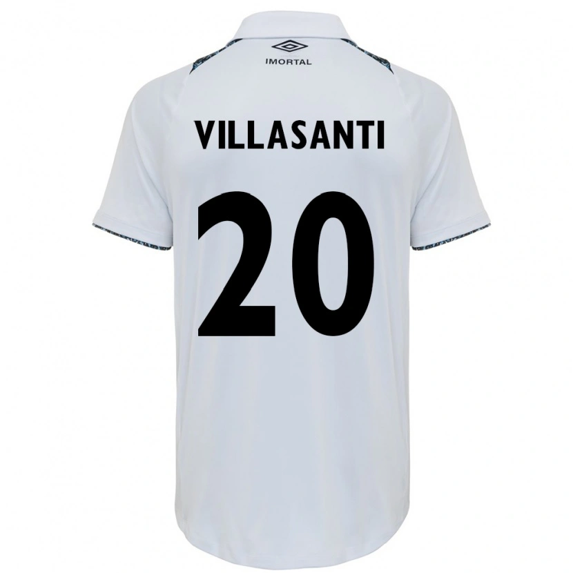 Danxen Mujer Camiseta Mathías Villasanti #20 Blanco Azul 2ª Equipación 2025/26 La Camisa