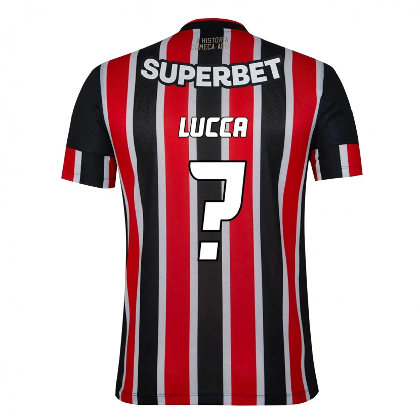 Danxen Mujer Camiseta Cauã Lucca #0 Negro Rojo 2ª Equipación 2025/26 La Camisa