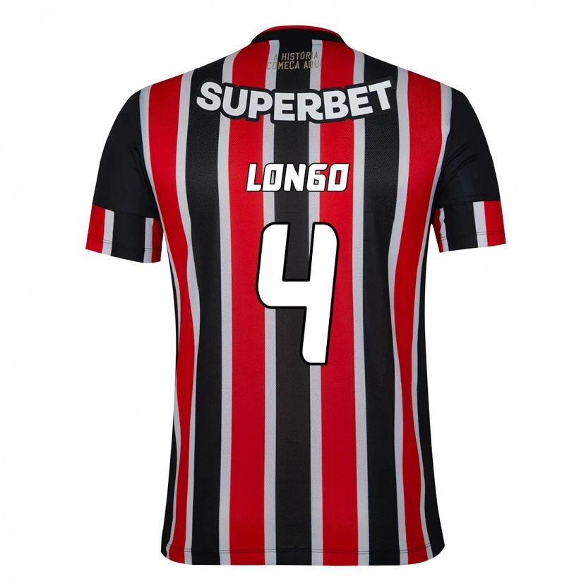 Danxen Mujer Camiseta Santiago Longo #4 Negro Rojo 2ª Equipación 2025/26 La Camisa