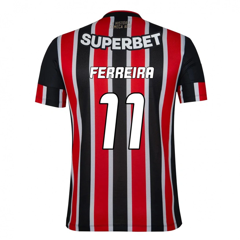Danxen Mujer Camiseta Ferreirinha #11 Negro Rojo 2ª Equipación 2025/26 La Camisa