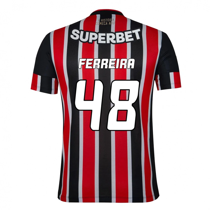 Danxen Mujer Camiseta Lucas Ferreira #48 Negro Rojo 2ª Equipación 2025/26 La Camisa