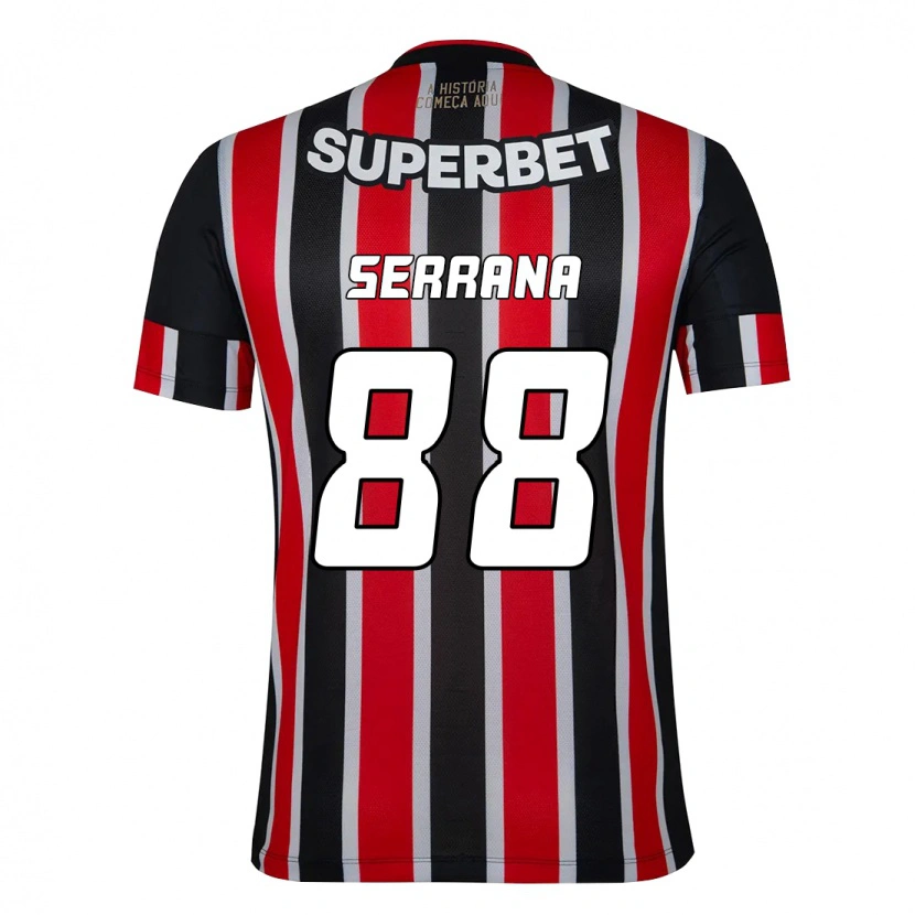 Danxen Mujer Camiseta Serrana #88 Negro Rojo 2ª Equipación 2025/26 La Camisa