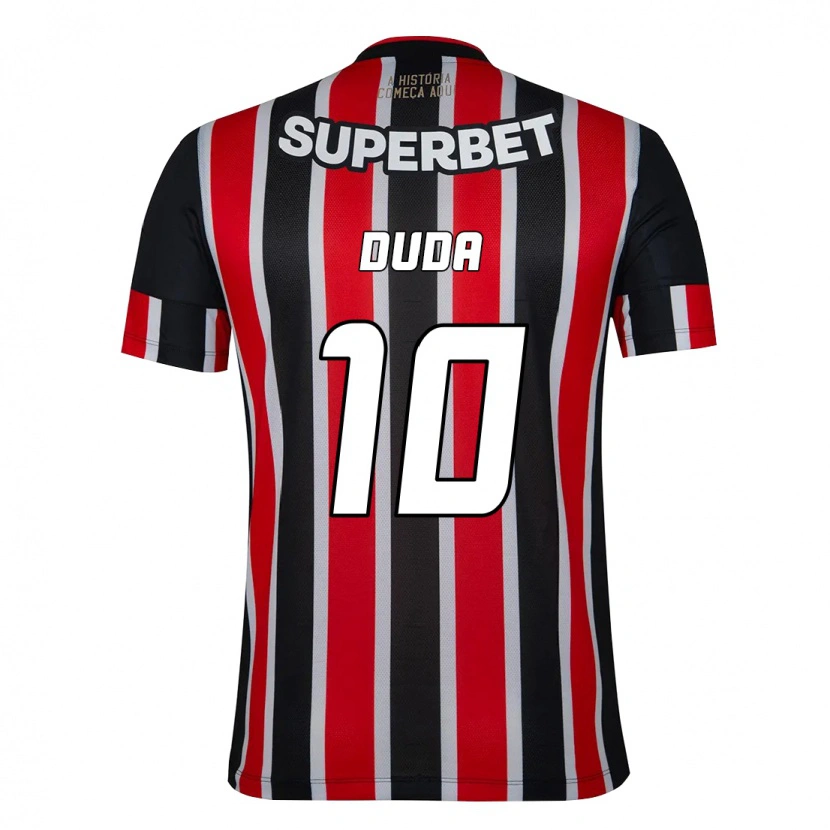 Danxen Mujer Camiseta Duda #10 Negro Rojo 2ª Equipación 2025/26 La Camisa