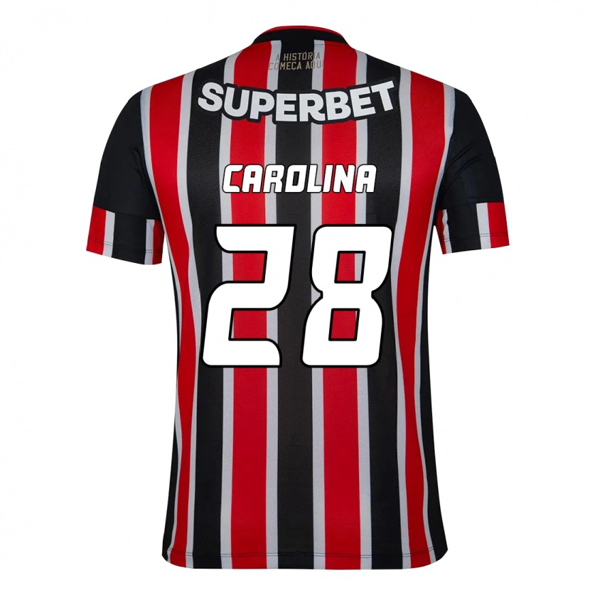 Danxen Mujer Camiseta Ana Carolina #28 Negro Rojo 2ª Equipación 2025/26 La Camisa