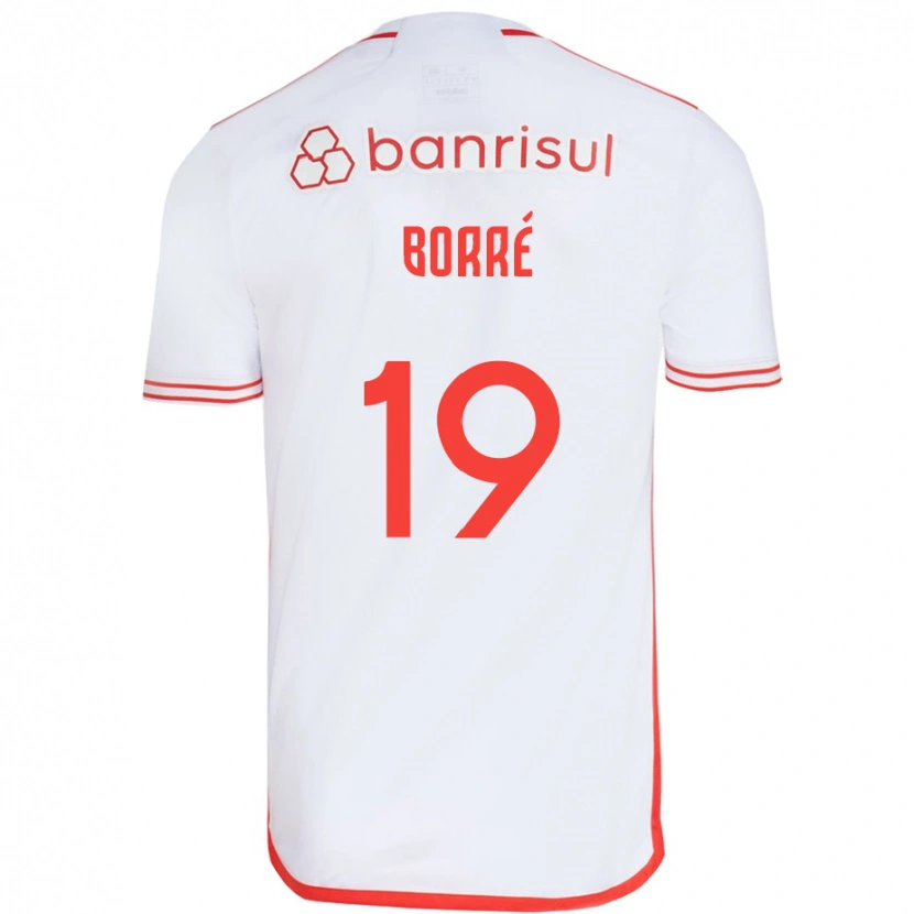 Danxen Mujer Camiseta Rafael Borré #19 Rojo Blanco 2ª Equipación 2025/26 La Camisa