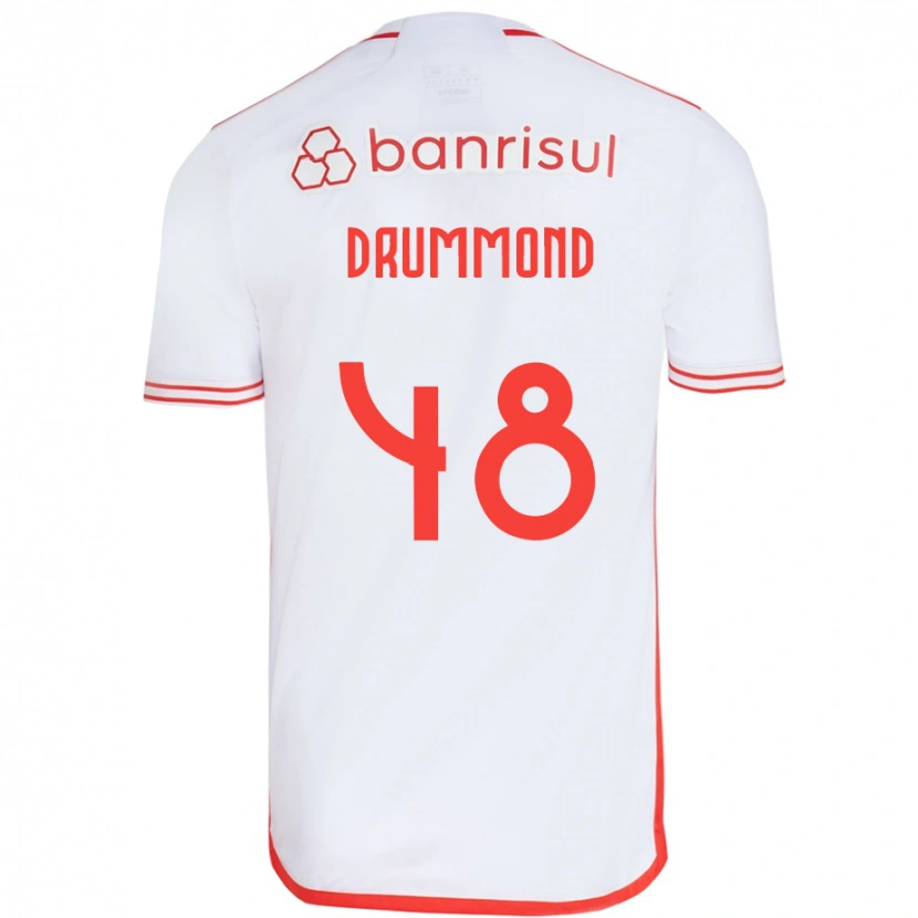 Danxen Mujer Camiseta Lucca Drummond #48 Blanco Rojo 2ª Equipación 2025/26 La Camisa