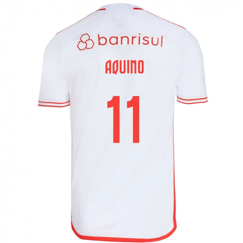 Danxen Mujer Camiseta Belén Aquino #11 Blanco Rojo 2ª Equipación 2025/26 La Camisa