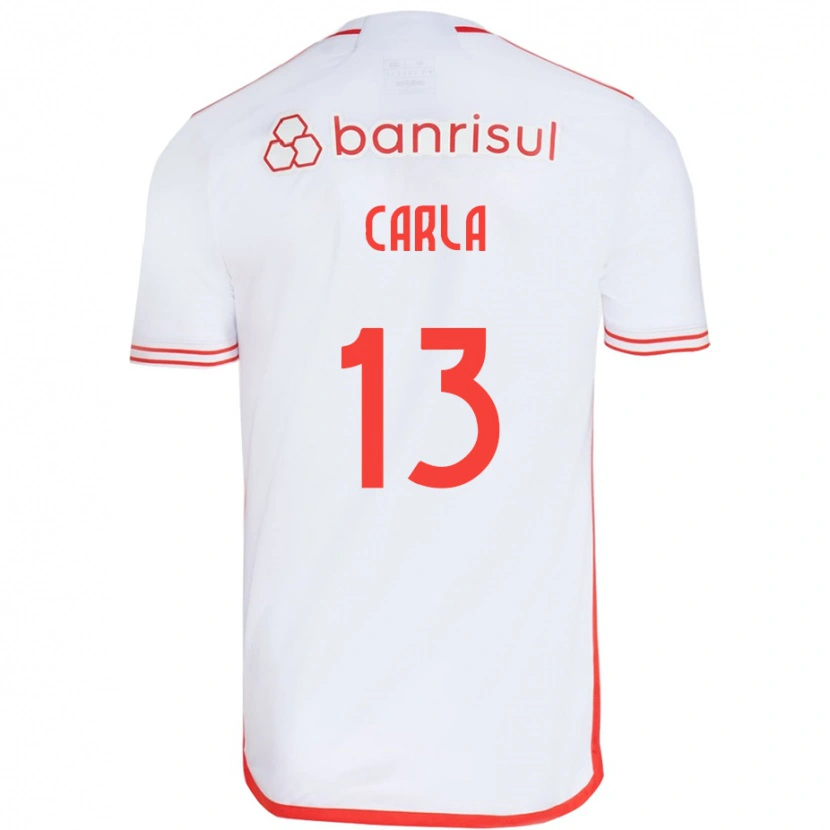 Danxen Mujer Camiseta Carla #13 Blanco Rojo 2ª Equipación 2025/26 La Camisa