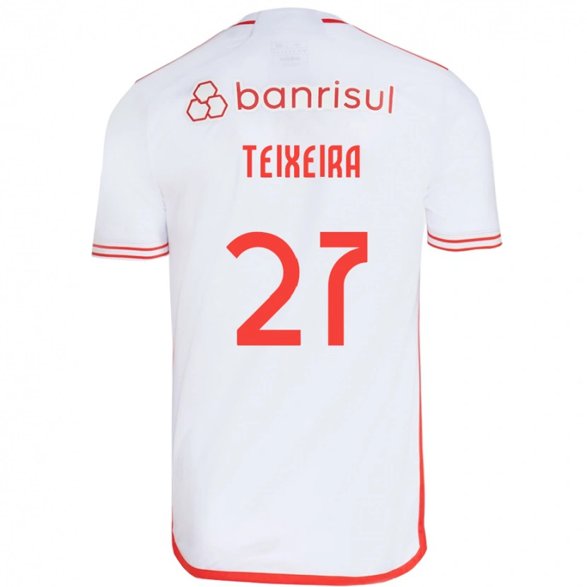 Danxen Mujer Camiseta Danny Teixeira #27 Blanco Rojo 2ª Equipación 2025/26 La Camisa