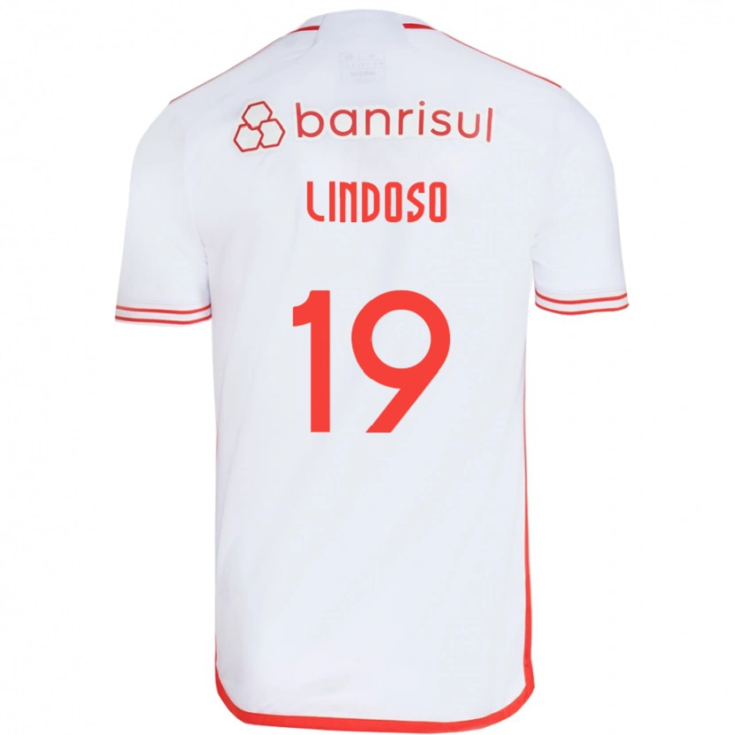 Danxen Mujer Camiseta Rodrigo Lindoso #19 Blanco Rojo 2ª Equipación 2025/26 La Camisa