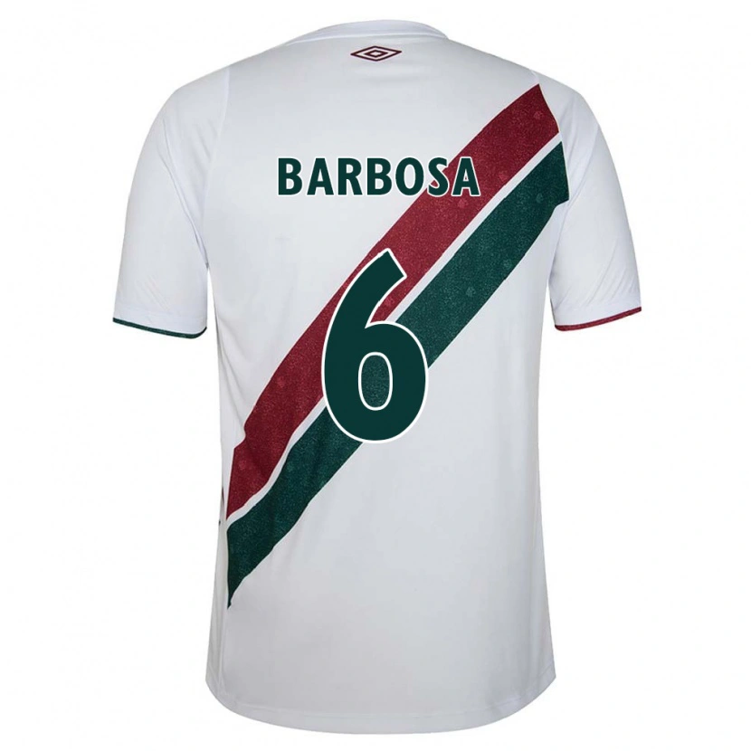 Danxen Mujer Camiseta Diogo Barbosa #6 Verde Granate Blanco 2ª Equipación 2025/26 La Camisa