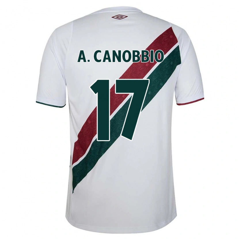 Danxen Mujer Camiseta Agustín Canobbio #17 Verde Granate Blanco 2ª Equipación 2025/26 La Camisa
